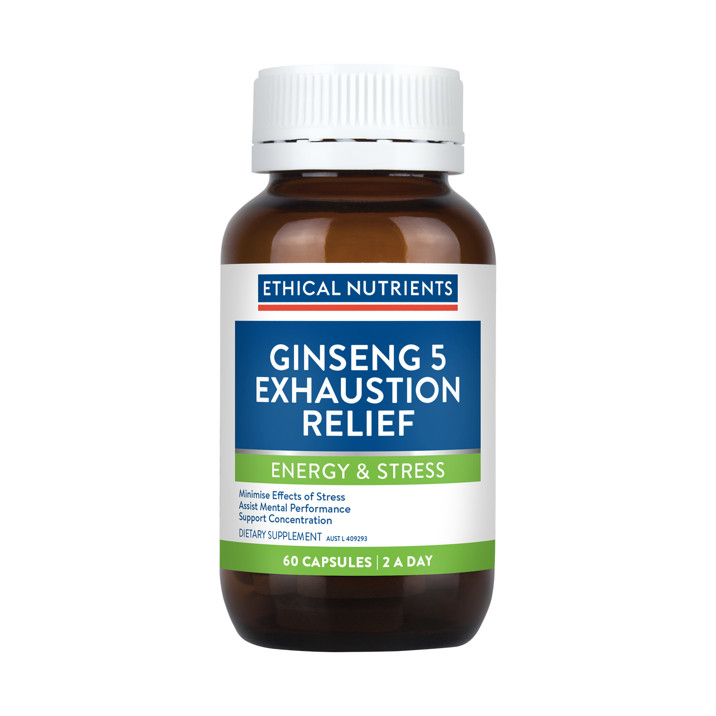 Ethical Nutrients Ginseng 5 Exhaustion Relief 60 Capsules