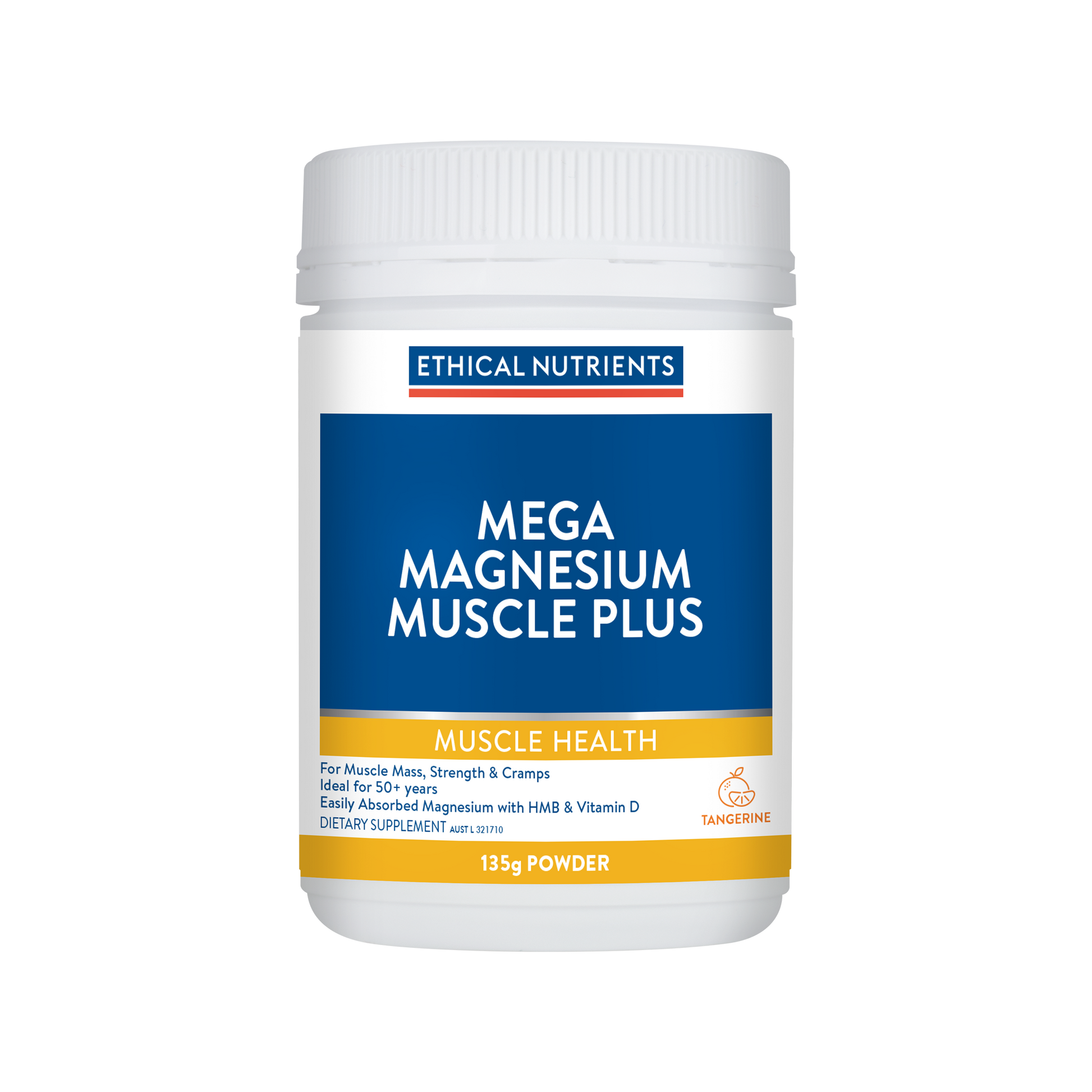 Ethical Nutrients Mega Magnesium Muscle Plus Tangerine 135g Powder