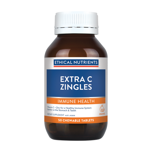 Ethical Nutrients Extra C Zingles Orange 50 Chewable Tablets