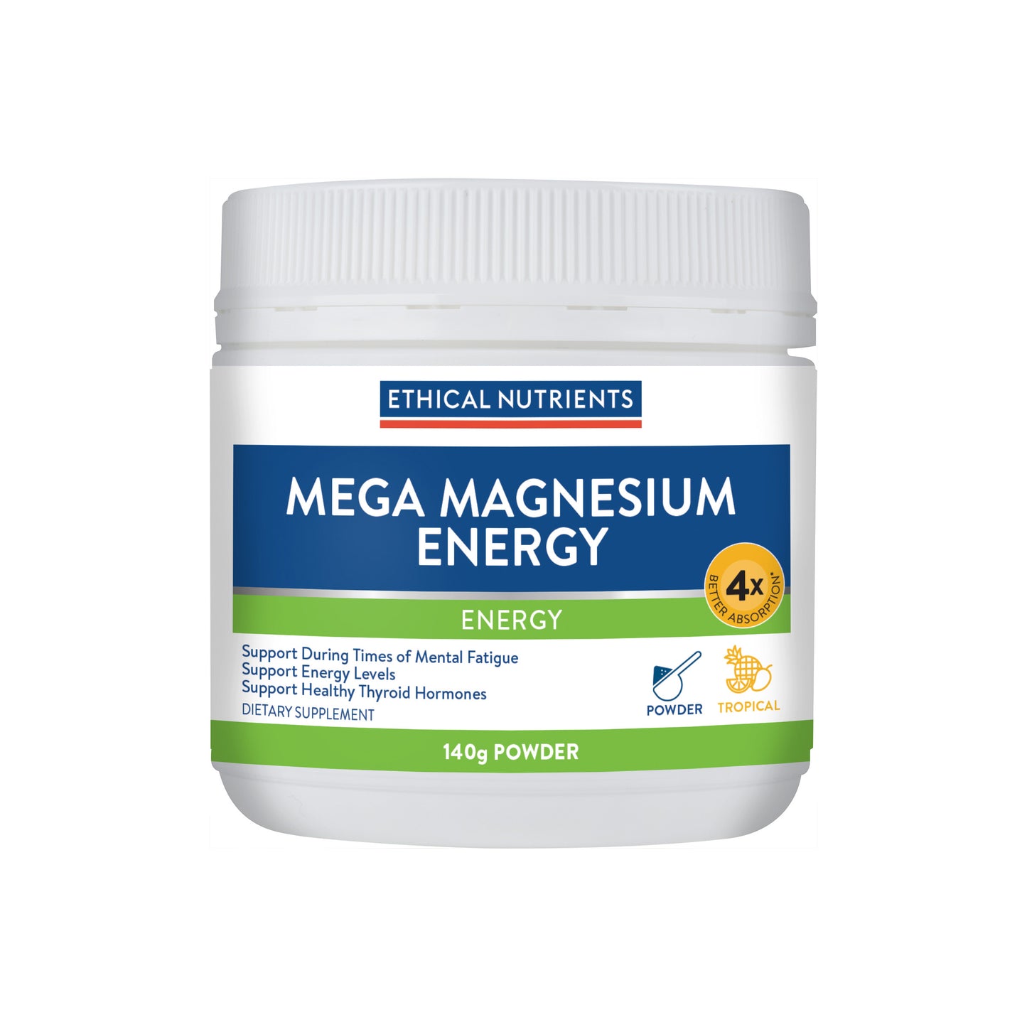 Mega Magnesium Energy Tropical 140g Powder