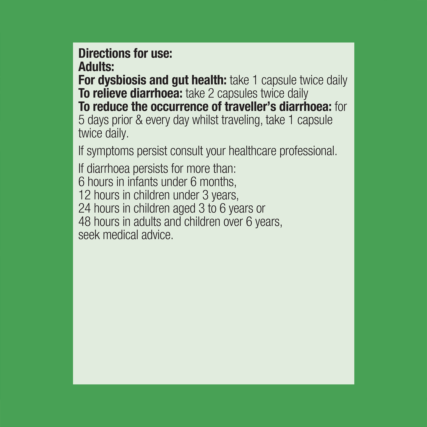 UltraFlora SB Diarrhoea Support Probiotic 60 Capsules