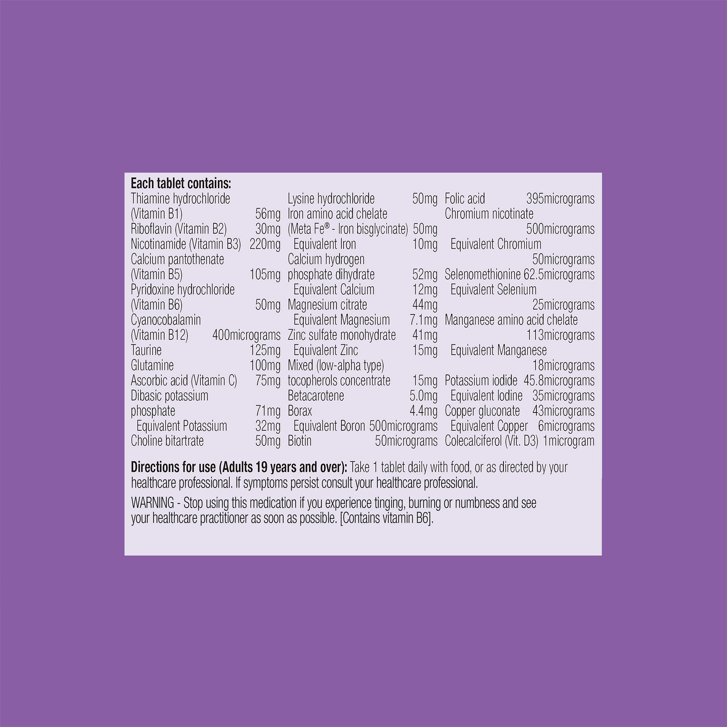 Meta B Complex 50 Tablets