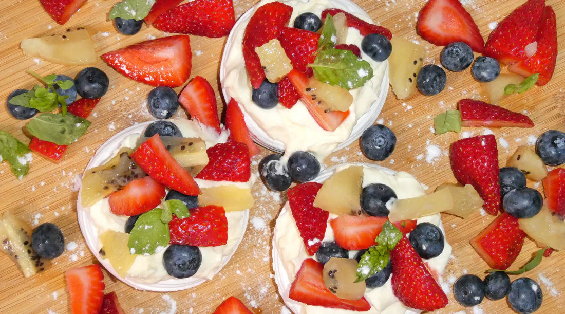 Protein Pavlova – With Collagen Infused Whipped Cream