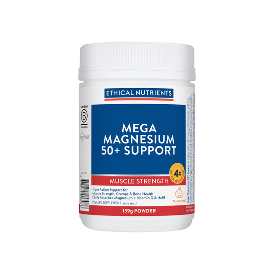 Mega Magnesium 50+ Support Tangerine 139g Powder