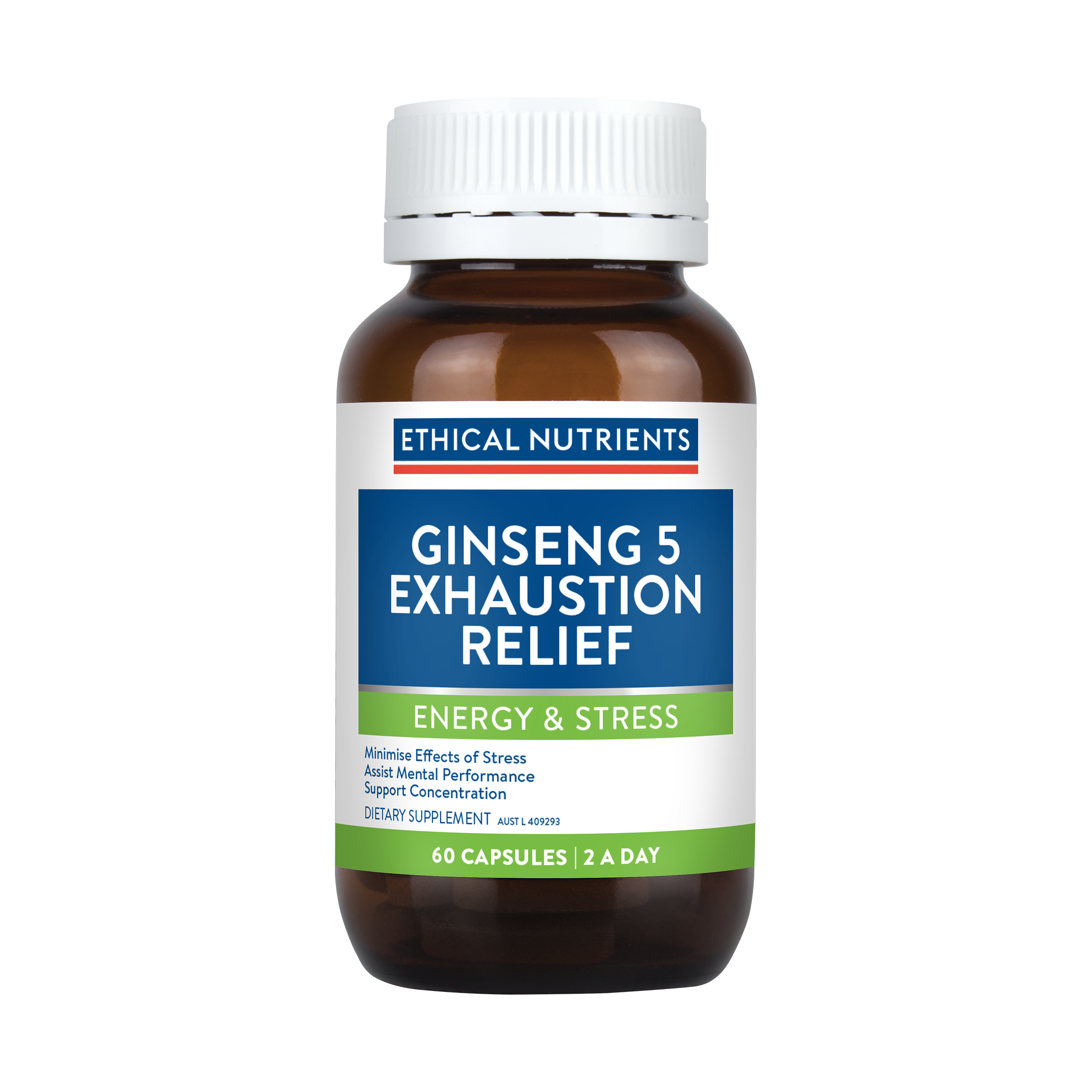 Ethical Nutrients Ginseng 5 Exhaustion Relief 60 Capsules