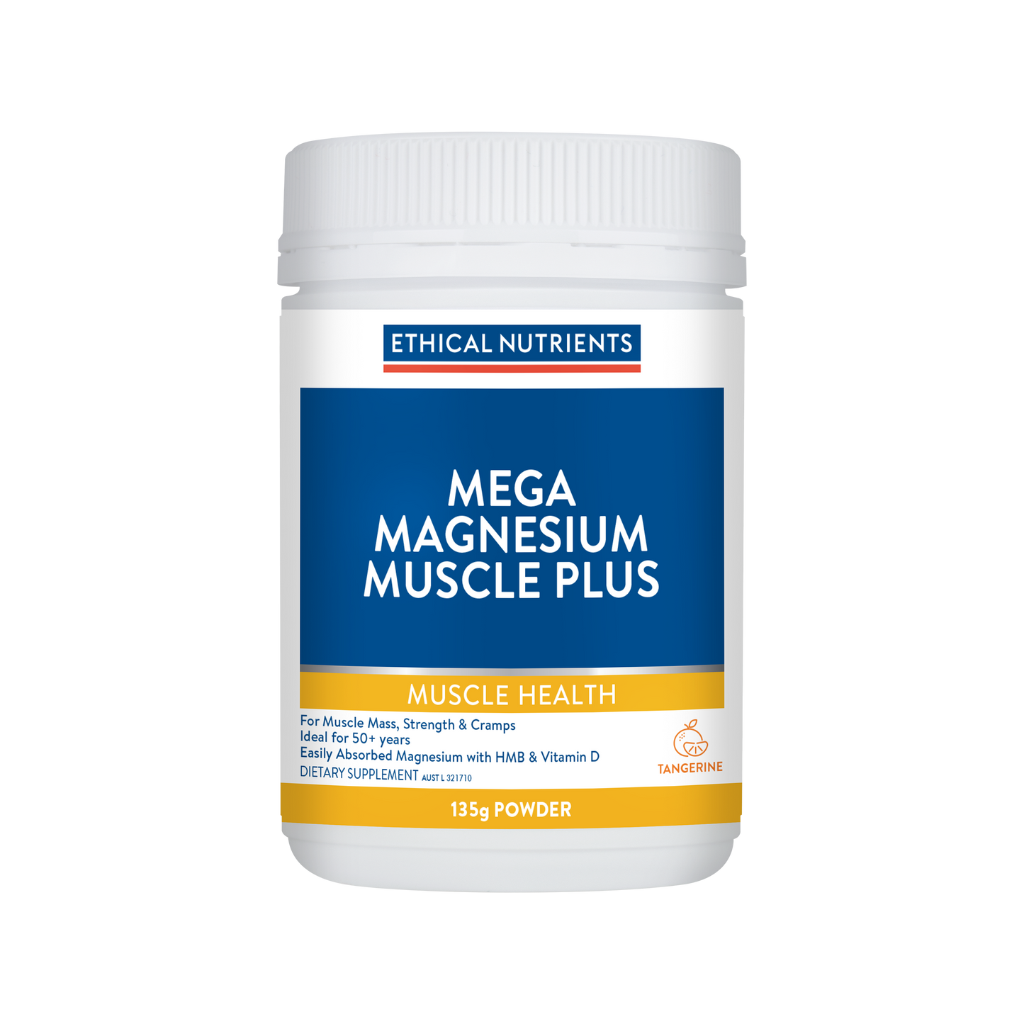 Ethical Nutrients Mega Magnesium Muscle Plus Tangerine 135g Powder