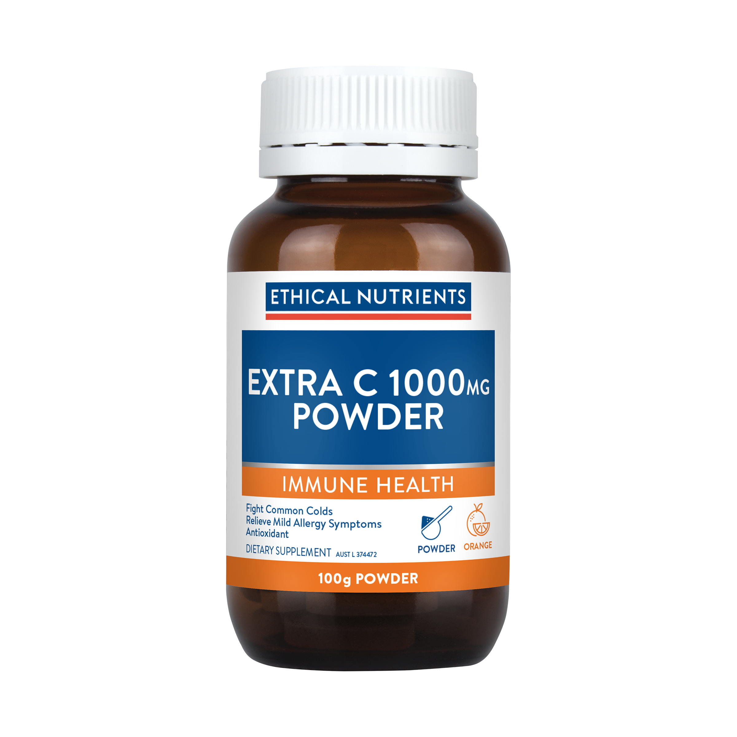 Ethical Nutrients Extra C 1000mg Powder Orange 100g Powder