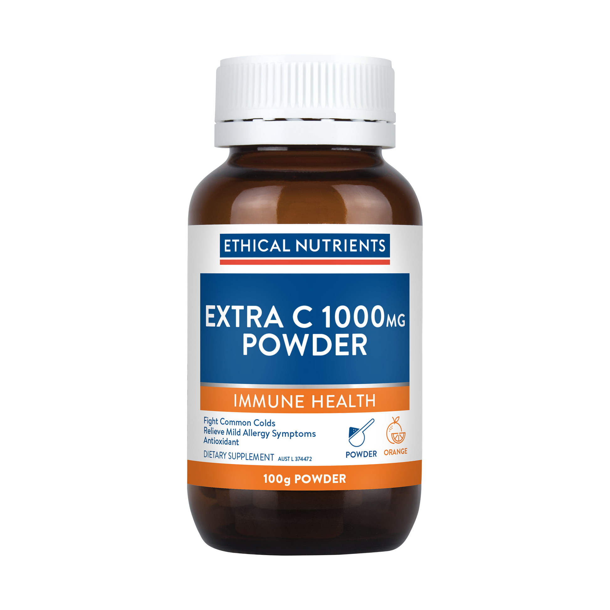 Ethical Nutrients Extra C 1000mg Powder Orange 100g Powder