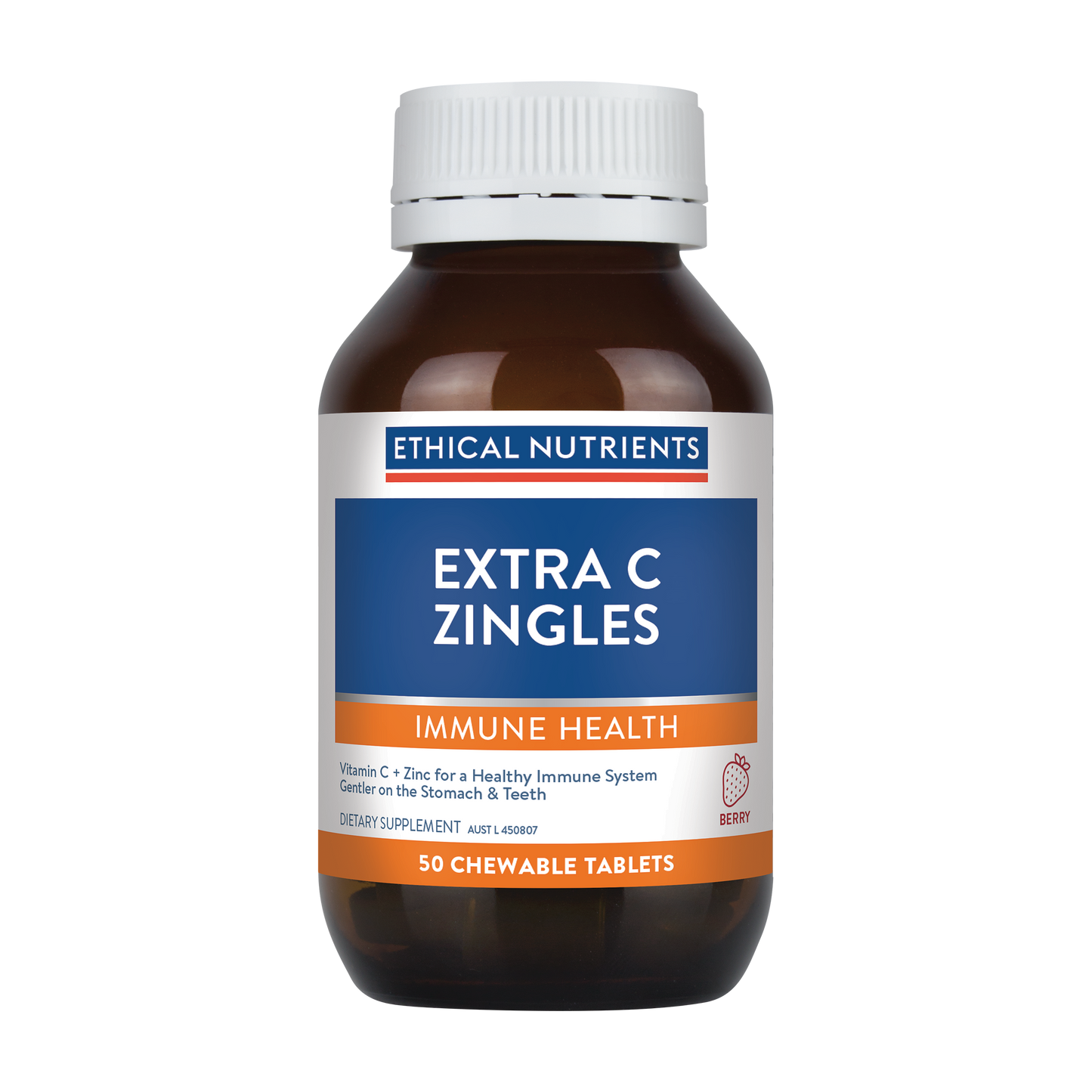 Ethical Nutrients Extra C Zingles Berry 50 Chewable Tablets