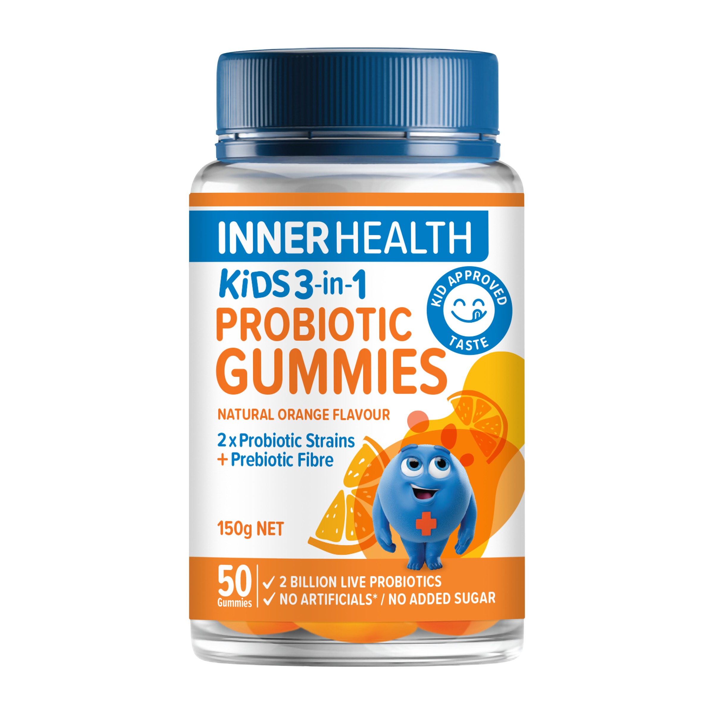 Inner Health Kids 3-in-1 Probiotic Gummies Orange 50 Gummies