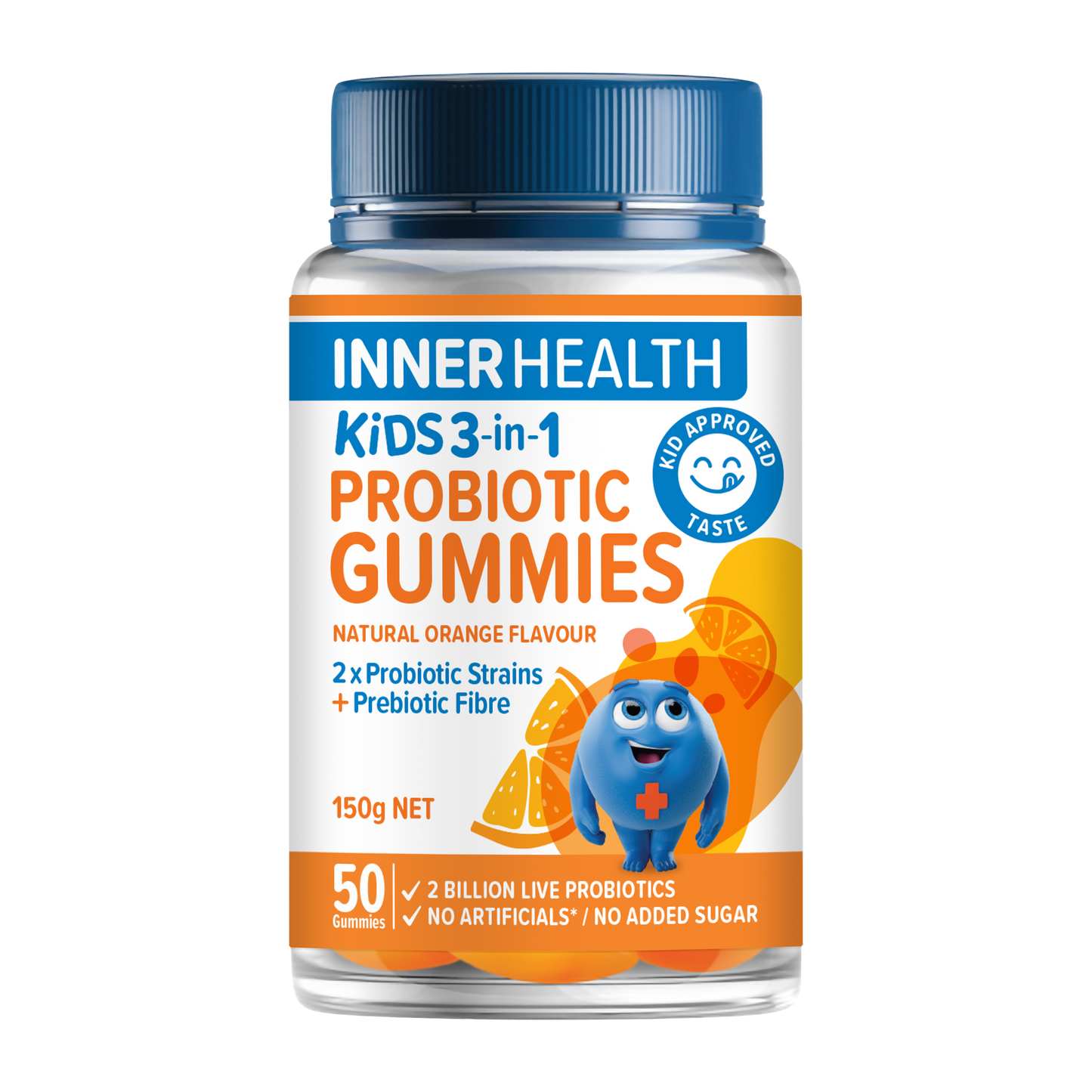 Inner Health Kids 3-in-1 Probiotic Gummies Orange 50 Gummies