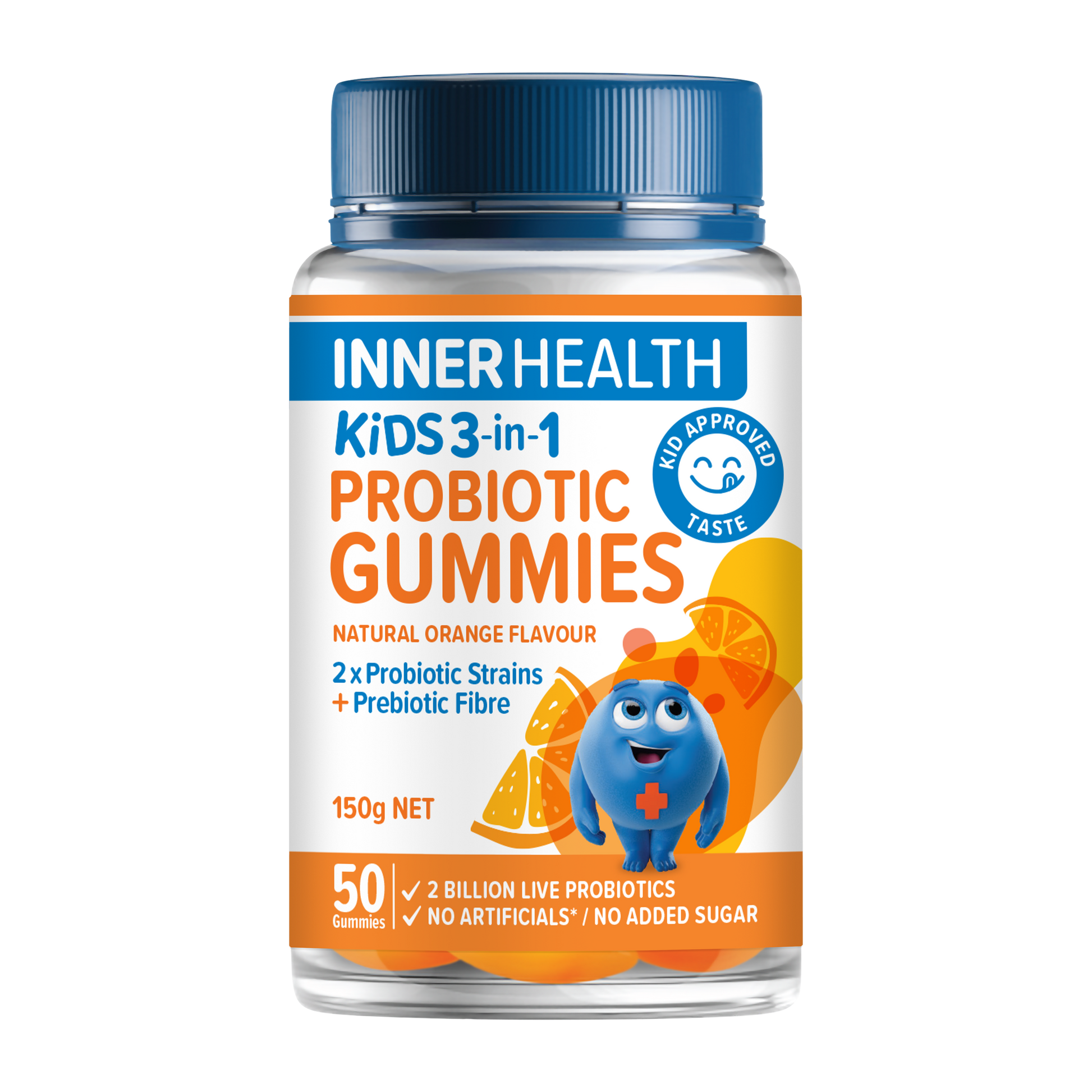 Inner Health Kids 3-in-1 Probiotic Gummies Orange 50 Gummies
