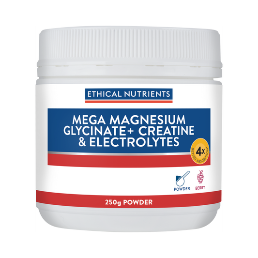 Mega Magnesium Glycinate+ Creatine & Electrolytes 250g Powder
