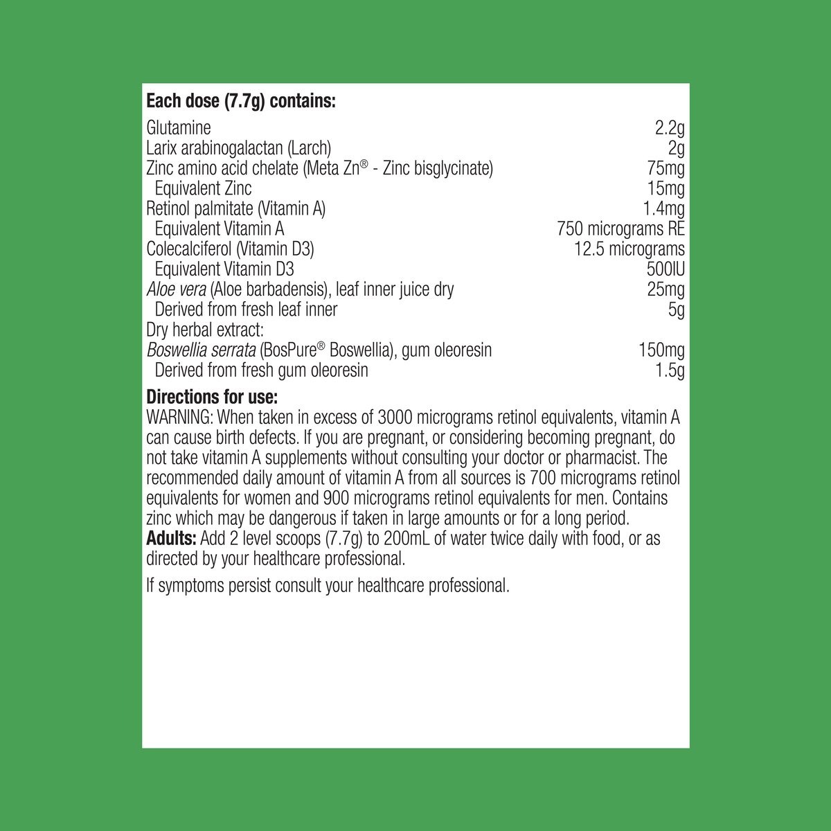 Metagenics Glutagenics 230g Powder to Repair Gastrointestinal Lining